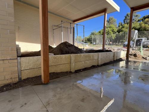 New retaining wall installed